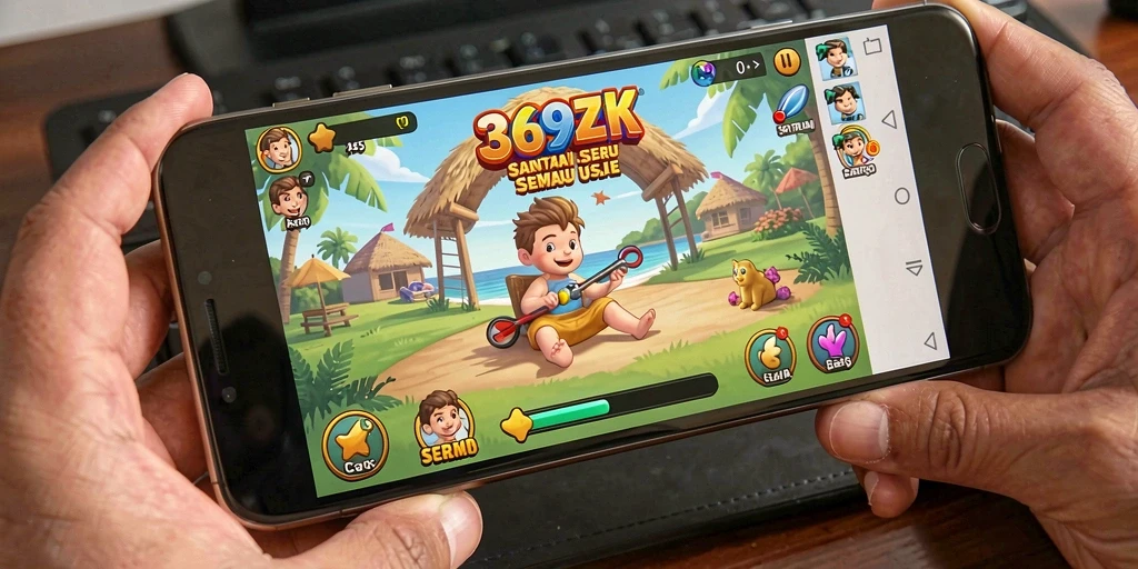 Tampilan gameplay 369ZK yang penuh warna dan menghibur.