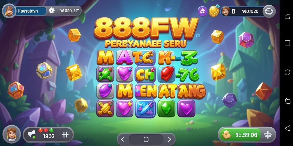 Tampilan gameplay seru dari permainan Match-3 888FW.