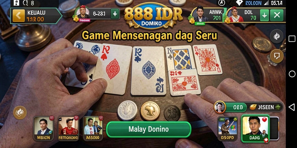 Tampilan gameplay menegangkan di 888IDR saat bermain domino.