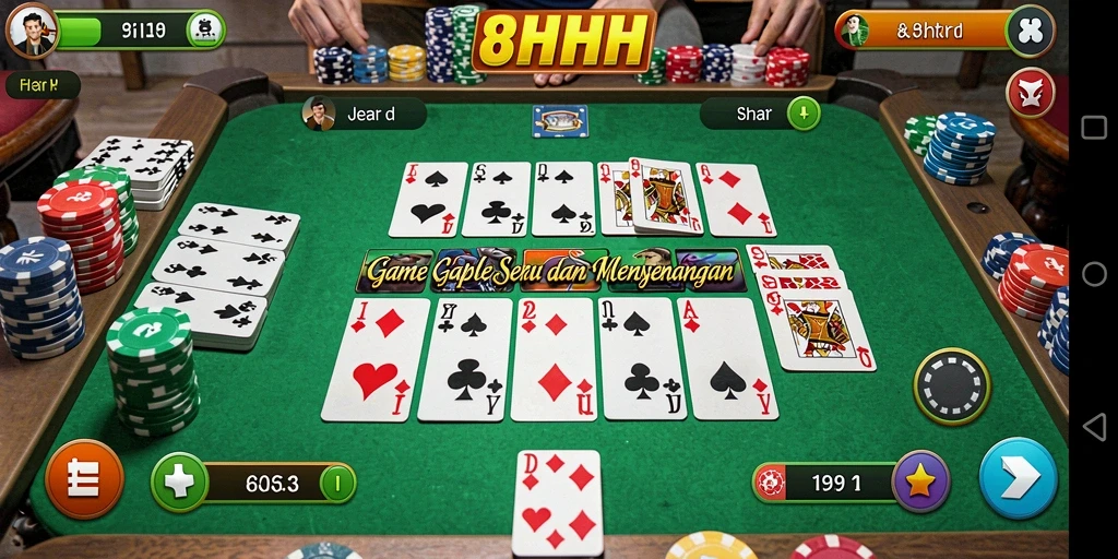 Tampilan gameplay seru dari game Gaple 8HHH.