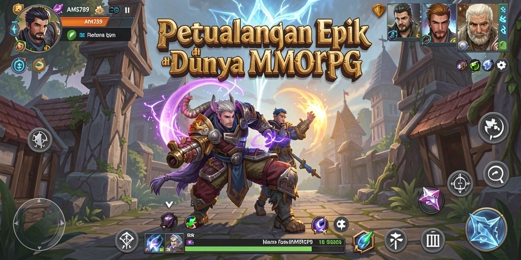 Menampilkan gameplay seru di dunia petualangan MMORPG.