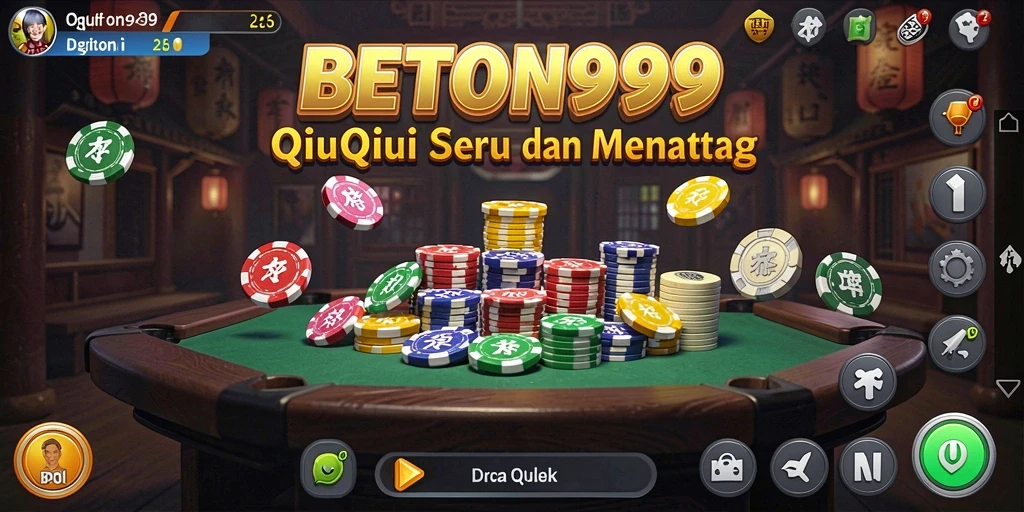 Tampilan menarik dari gameplay QiuQiu di BETON999.