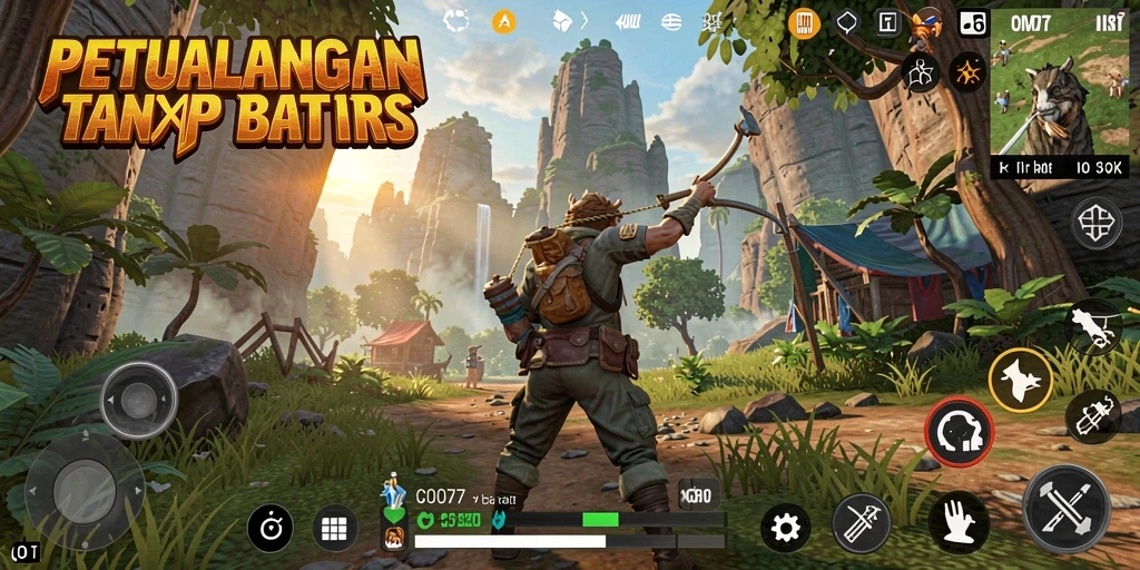Tampilan gameplay epik dari C0077 dalam dunia terbuka.