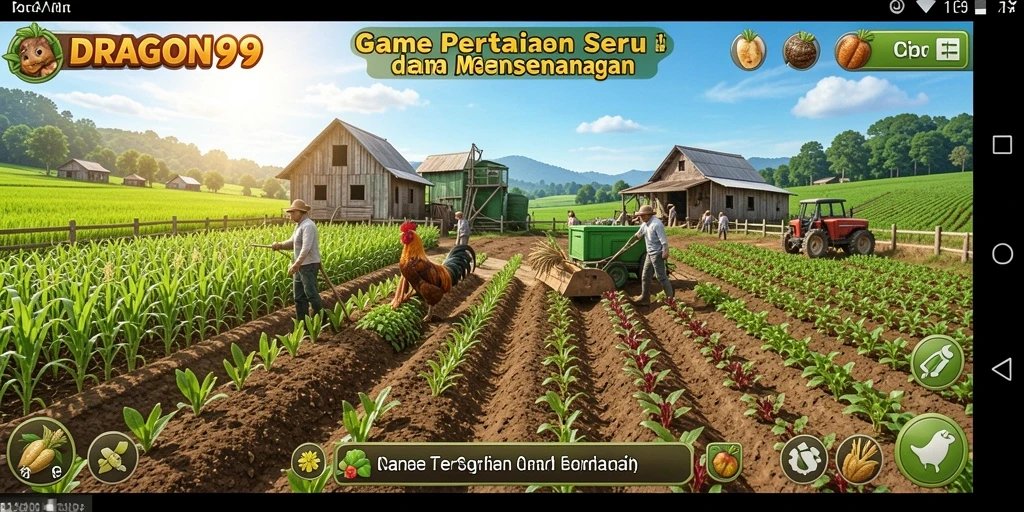Gameplay DRAGON99 menampilkan pengalaman bertani yang seru dan interaktif.