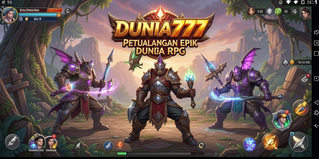 Tampilan gameplay epik di dunia RPG DUNIA777.
