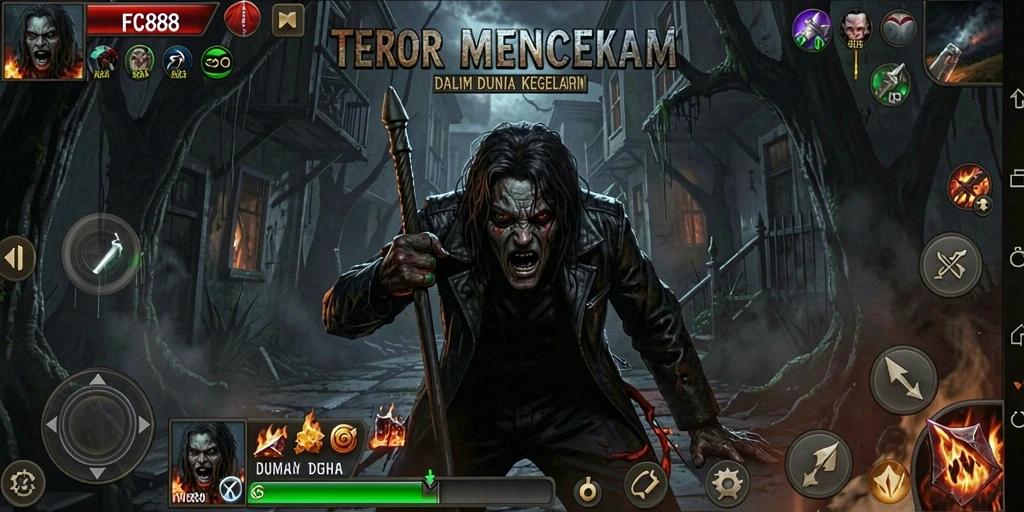 Gameplay mencekam FC888 dengan berbagai makhluk menyeramkan dan lokasi kuno.