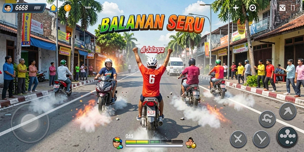 Gameplay seru G668 yang menampilkan balapan mendebarkan.