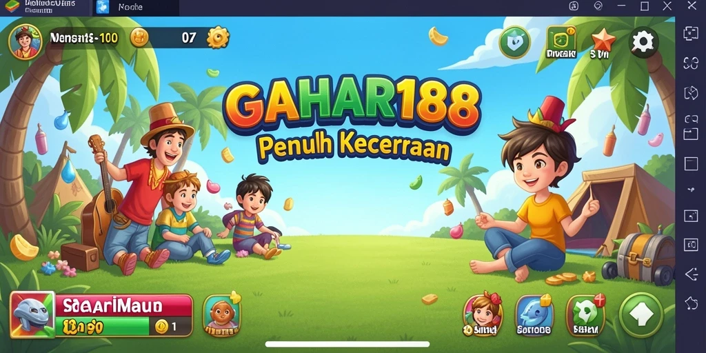 Tampilan gameplay GAHAR188 yang menyenangkan dan penuh warna.