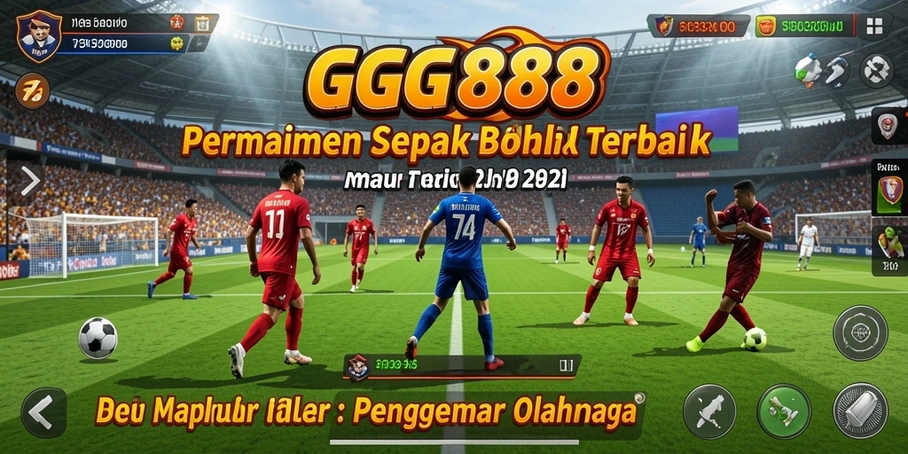 Screenshot GGG888 menunjukkan aksi pertandingan sepak bola yang seru.