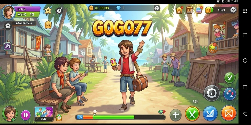 Screenshot GOGO77 menampilkan gameplay simulasi kehidupan yang seru.