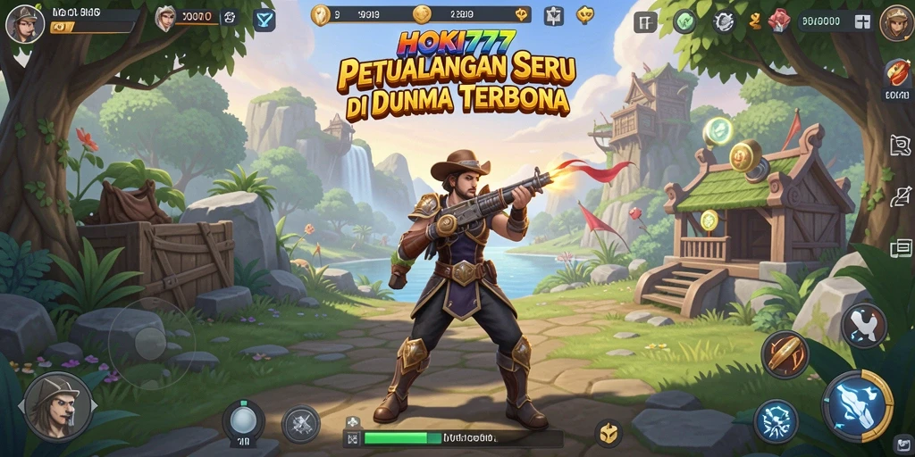 Tampilan gameplay HOKI777 dalam dunia terbuka yang luas dan interaktif.