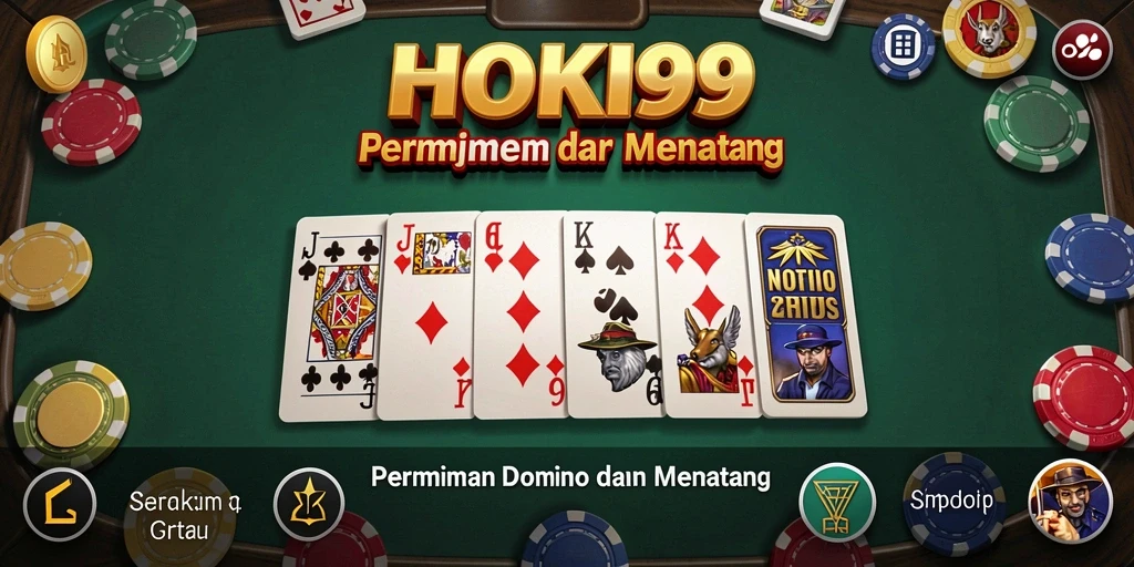 Screenshot gameplay HOKI99 yang menampilkan suasana seru saat bermain domino.
