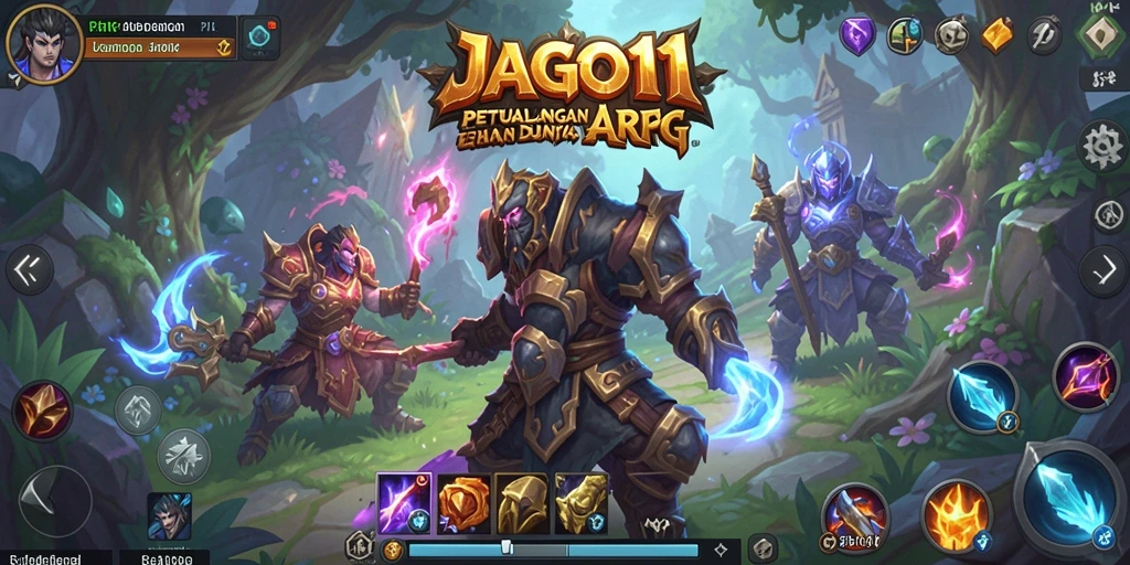 Tampilan screenshot JAGO11 yang menunjukkan aksi pertempuran epik dalam permainan ARPG.
