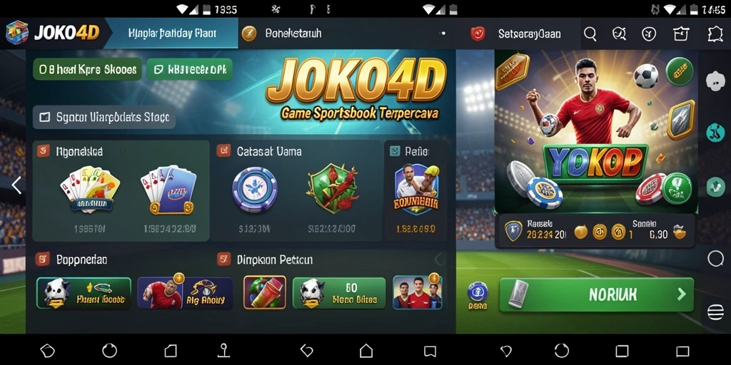 Screenshot JOKO4D menunjukkan antarmuka menarik untuk taruhan olahraga.