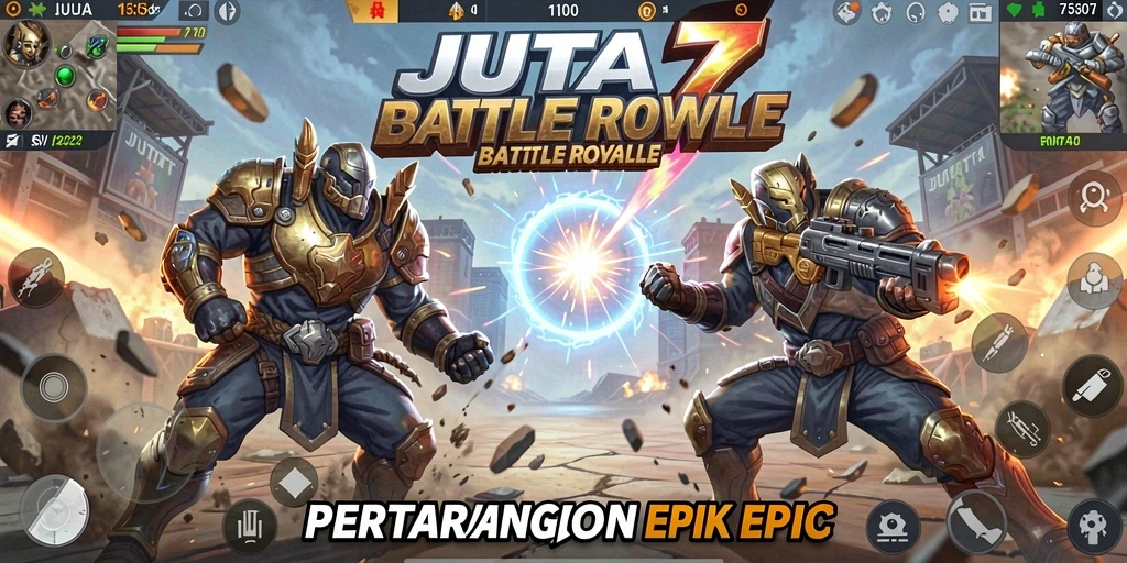 Gameplay Battle Royale di JUTA7 yang intens dan mendebarkan.