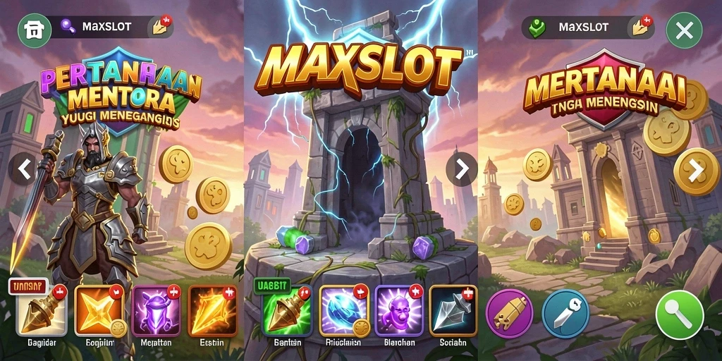 Tampilan seru gameplay <strong>MAXSLOT</strong> dalam Tower Defense.