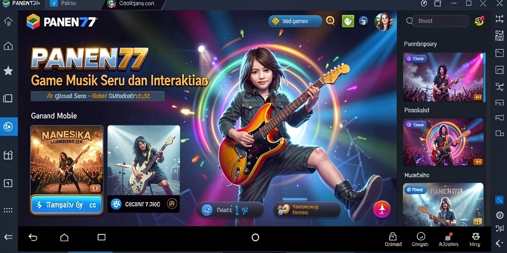 Tampilan layar gameplay PANEN77 yang penuh warna dan interaktif.