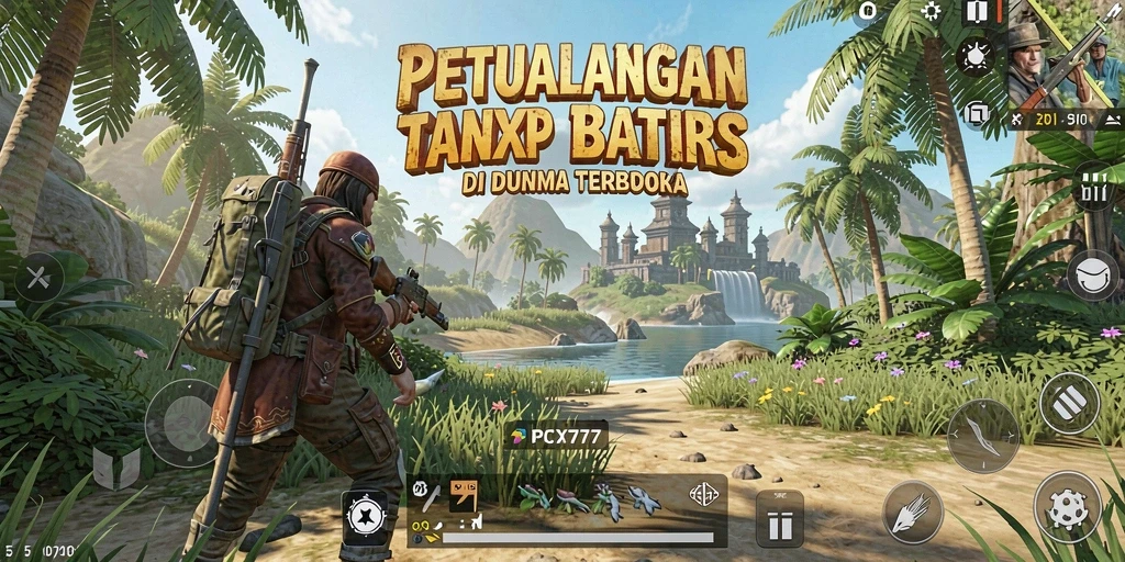 Tampilan gameplay PCX777 yang menakjubkan di dunia terbuka.