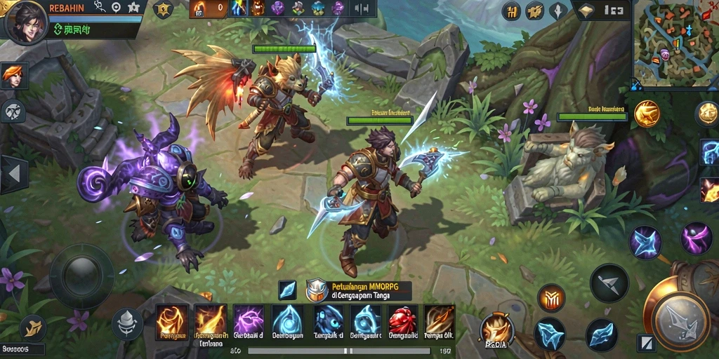Screenshot gameplay REBAHIN dengan tampilan aksi seru MMORPG.